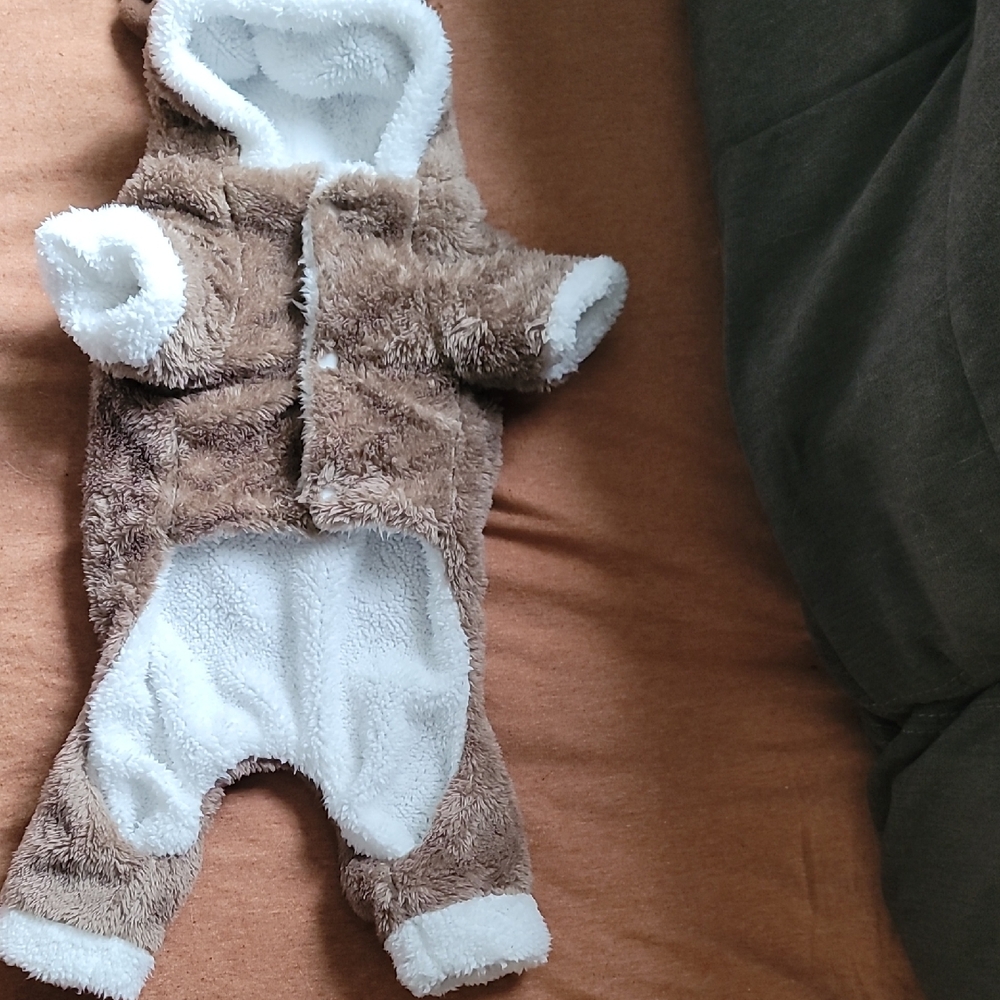 Cozy Brown and White Kids One Piece